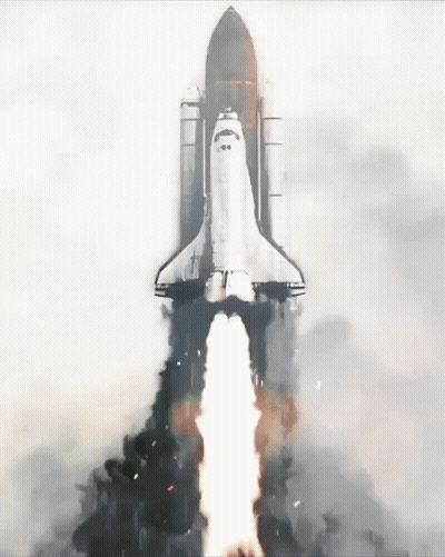 Space Shuttle Launching With Smoke GIF