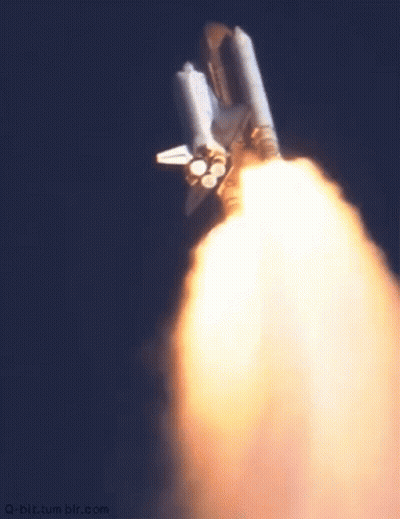 Space Shuttle Taking Off Q-Bit.tumblr.com GIF