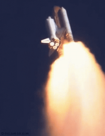 Space Shuttle Taking Off Q-Bit.tumblr.com GIF