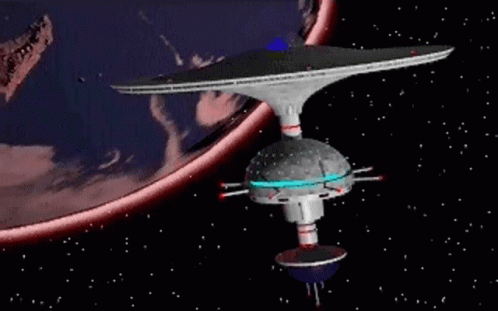 Space Station With Planet Background GIF