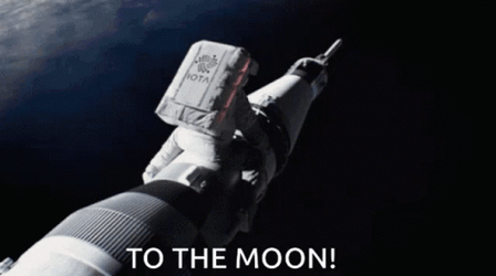 Spaceship Going To The Moon GIF