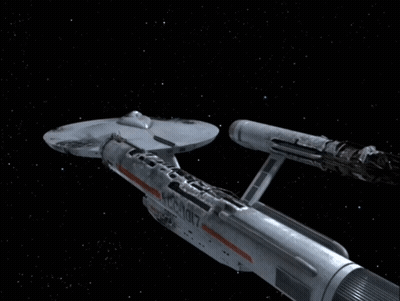 Spaceship With Number NCC-1071 GIF