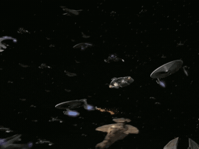 Spaceships Flying GIF