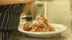 Spaghetti Dish Drowns In Cheese GIF
