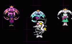 Spamton Deltarune Characters Dancing GIF