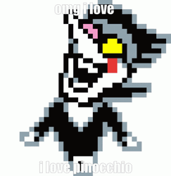 Spamton I Love Pinocchio Meme Pixel Art GIF