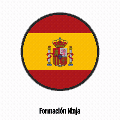 Spanish Flag In Circle With Formacion Ninja GIF