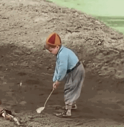 Spanky McFarland Swing And A Miss GIF