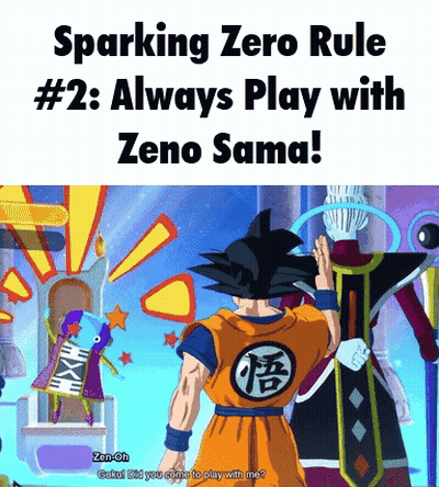 Sparking Zero Goku Kid Playing With Zeno Sama GIF