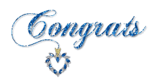 Sparkling Animated Congratulations Blue Glitter GIF