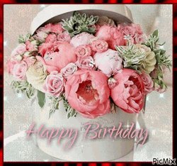 Sparkling Birthday Flowers Glitters GIF