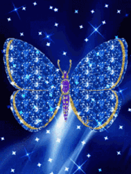 Sparkling Cute Blue Butterfly GIF