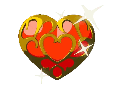 Sparkling Gold And Red Heart Sticker