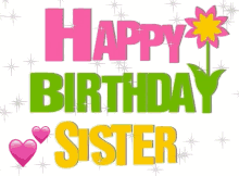 Sparkling Happy Birthday Sister  GIF