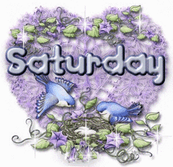 Sparkling Purple Heart Saturday Blessings GIF