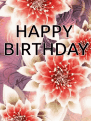 Sparkling Red Birthday Flowers GIF