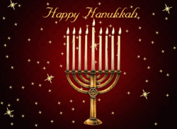 Sparkling Red Happy Hanukkah GIF