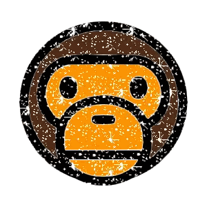 Sparkly Monkey In Circle Sticker