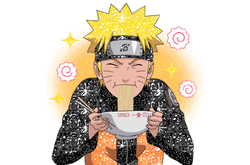 Sparkly Naruto Eating Ramen Animation GIF