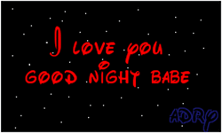 Sparkly Red Text Good Night Babe