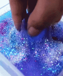 Sparkly Shades Of Blue Slime GIF