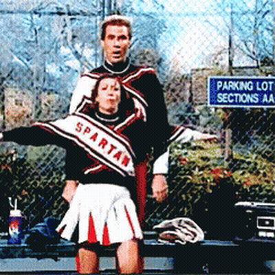 Spartan Cheerleader Held By Man GIF
