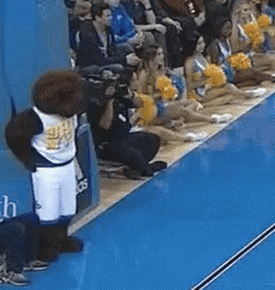 Spartan Cheerleader Held By Man GIF