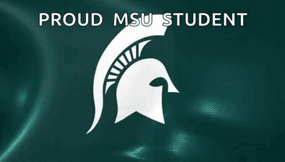 Spartan Helmet Proud MSU Student On Green GIF