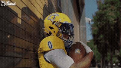 Spartans Football Player Holding Football GIF