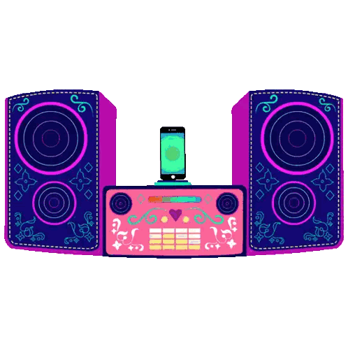 Speaker System With Cell Phone Sticker