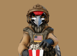 Special Force Bird Popcorn Eating GIF