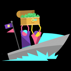 Sped Up Sailing Cartoon Boat Speeding Up GIF