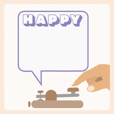 Speech Bubble Saying Happy Morse Code Day Hand Pressing Button GIF