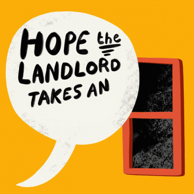 Speech Bubble Saying Hope Landlord Takes GIF