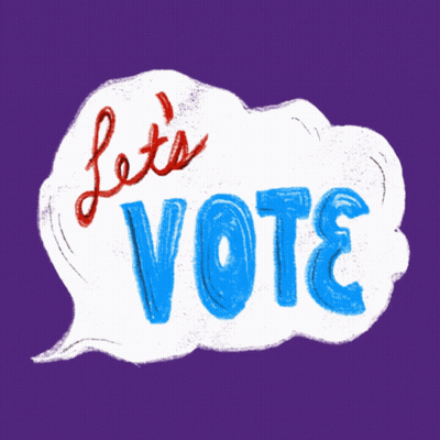 Speech Bubble Saying Let's Vote GIF