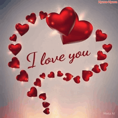 Speech Bubble With Hearts Saying I Love You GIF