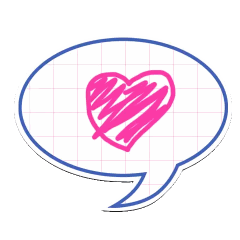Speech Bubble With Pink Heart Sticker