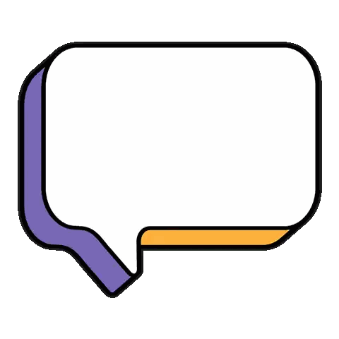 Speech Bubble With Purple And Yellow Borders Sticker