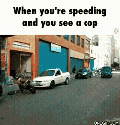 Speeding And Seeing A Cop GIF
