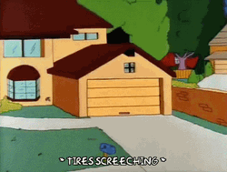 Speeding Car Screeching The Simpsons GIF