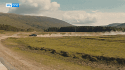Speeding Car Smoke Mountain Nature GIF