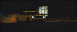 Speeding Yellow Car Drift Turn Night Road GIF
