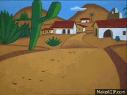 Speedy Gonzales Running Across Village GIF