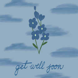 Speedy Recovery Get Well Soon Blue Flowers GIF