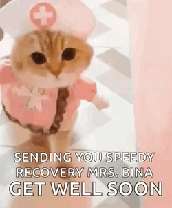 Speedy Recovery Get Well Soon Cat Nurse GIF