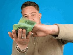 Spend Money Man Shoving Cash GIF