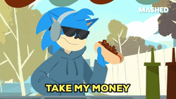 Spend Money Sonic Buying Hotdog GIF