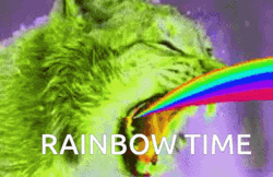 Spewing Rainbow Cute Cat GIF