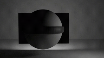 Sphere With Black Handle In Dark GIF