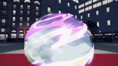 Sphere With Purple Light On Court GIF